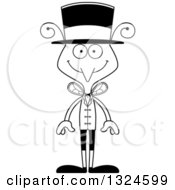 Lineart Clipart Of A Cartoon Black And White Happy Mosquito Circus Ringmaster Royalty Free Outline Vector Illustration