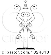 Poster, Art Print Of Cartoon Black And White Happy Mosquito Wizard