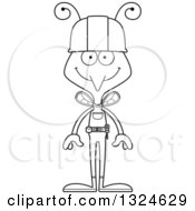 Poster, Art Print Of Cartoon Black And White Happy Mosquito Construction Worker