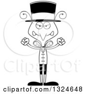 Poster, Art Print Of Cartoon Black And White Angry Mosquito Circus Ringmaster