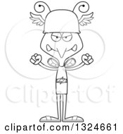 Lineart Clipart Of A Cartoon Black And White Angry Mosquito Hermes Royalty Free Outline Vector Illustration