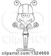 Poster, Art Print Of Cartoon Black And White Angry Mosquito Construction Worker