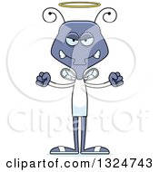 Clipart Of A Cartoon Mad Housefly Angel Royalty Free Vector Illustration