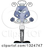 Clipart Of A Cartoon Mad Housefly Chef Royalty Free Vector Illustration