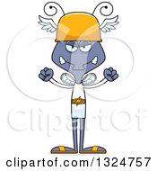 Clipart Of A Cartoon Mad Housefly Hermes Royalty Free Vector Illustration