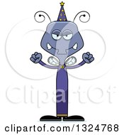 Clipart Of A Cartoon Mad Housefly Wizard Royalty Free Vector Illustration