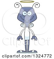 Clipart Of A Cartoon Happy Housefly Angel Royalty Free Vector Illustration