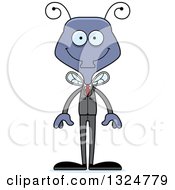 Clipart Of A Cartoon Happy Business Housefly Royalty Free Vector Illustration