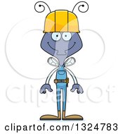Clipart Of A Cartoon Happy Housefly Contractor Royalty Free Vector Illustration