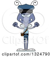Clipart Of A Cartoon Mad Housefly Mailman Royalty Free Vector Illustration