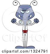 Clipart Of A Cartoon Mad Karate Housefly Royalty Free Vector Illustration