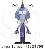 Clipart Of A Cartoon Happy Housefly Wizard Royalty Free Vector Illustration