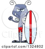 Poster, Art Print Of Cartoon Mad Housefly Surfer