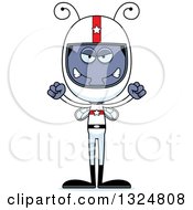 Clipart Of A Cartoon Mad Housefly Race Car Driver Royalty Free Vector Illustration