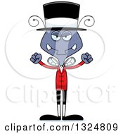 Clipart Of A Cartoon Mad Housefly Circus Ringmaster Royalty Free Vector Illustration