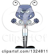 Clipart Of A Cartoon Mad Housefly Scientist Royalty Free Vector Illustration
