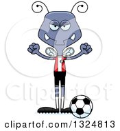Poster, Art Print Of Cartoon Mad Housefly Soccer Player