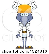 Clipart Of A Cartoon Happy Housefly Hermes Royalty Free Vector Illustration
