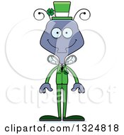 Clipart Of A Cartoon Happy Irish St Patricks Day Housefly Royalty Free Vector Illustration by Cory Thoman