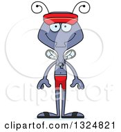 Clipart Of A Cartoon Happy Housefly Lifeguard Royalty Free Vector Illustration
