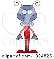 Clipart Of A Cartoon Happy Housefly In Pjs Royalty Free Vector Illustration