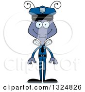 Poster, Art Print Of Cartoon Happy Housefly Police Officer