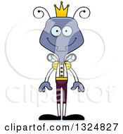 Clipart Of A Cartoon Happy Housefly Prince Royalty Free Vector Illustration