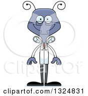 Clipart Of A Cartoon Happy Housefly Scientist Royalty Free Vector Illustration by Cory Thoman