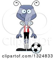 Poster, Art Print Of Cartoon Happy Housefly Soccer Player