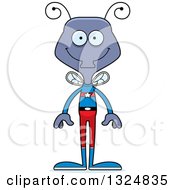 Clipart Of A Cartoon Happy Housefly Super Hero Royalty Free Vector Illustration by Cory Thoman