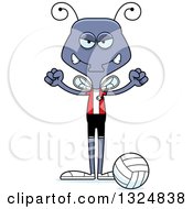 Poster, Art Print Of Cartoon Mad Housefly Volleyball Player