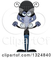 Clipart Of A Cartoon Mad Housefly Robber Royalty Free Vector Illustration by Cory Thoman
