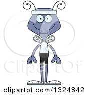 Clipart Of A Cartoon Happy Fitness Housefly Royalty Free Vector Illustration