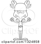 Lineart Clipart Of A Cartoon Black And White Mad Housefly Hermes Royalty Free Outline Vector Illustration