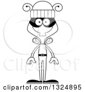 Poster, Art Print Of Cartoon Black And White Happy Housefly Robber