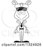 Poster, Art Print Of Cartoon Black And White Happy Housefly Police Officer