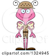 Poster, Art Print Of Cartoon Happy Pink Butterfly Zookeeper