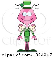Poster, Art Print Of Cartoon Happy Pink St Patricks Day Butterfly