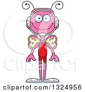 Poster, Art Print Of Cartoon Happy Pink Butterfly Wrestler