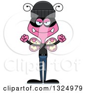 Poster, Art Print Of Cartoon Mad Pink Butterfly Robber