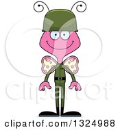 Poster, Art Print Of Cartoon Happy Pink Butterfly Soldier