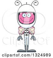 Clipart Of A Cartoon Happy Pink Butterfly Astronaut Royalty Free Vector Illustration