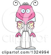 Poster, Art Print Of Cartoon Happy Pink Butterfly