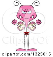 Poster, Art Print Of Cartoon Mad Pink Karate Butterfly