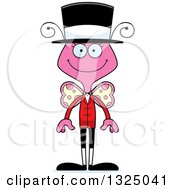 Poster, Art Print Of Cartoon Happy Pink Butterfly Circus Ringmaster
