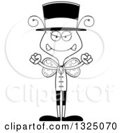 Lineart Clipart Of A Cartoon Black And White Mad Butterfly Circus Ringmaster Royalty Free Outline Vector Illustration