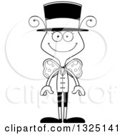 Poster, Art Print Of Cartoon Black And White Happy Butterfly Circus Ringmaster