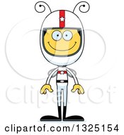 Clipart Of A Cartoon Happy Bee Race Car Driver Royalty Free Vector Illustration