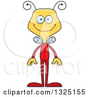 Clipart Of A Cartoon Happy Bee In Pajamas Royalty Free Vector Illustration