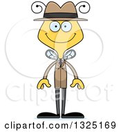 Clipart Of A Cartoon Happy Bee Detective Royalty Free Vector Illustration